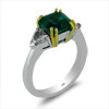 2.97ct.tw. Diamond And Emerald Three Stone Ring Emerald 2.30ct. 18KWY DKR002829